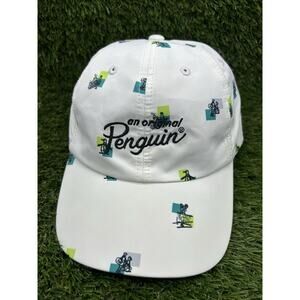 Original Penguin Core Ventilated Golf Cap Adjustable Snapback White
